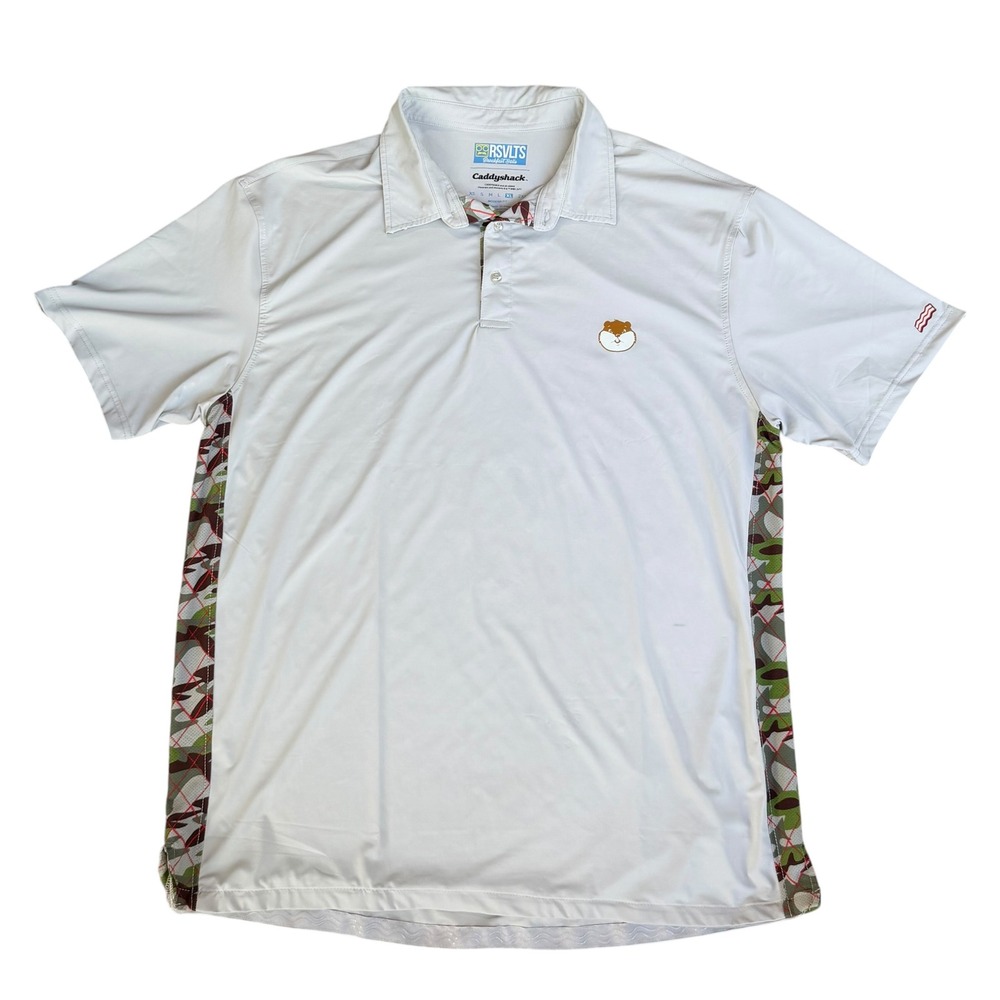 RSVLTS Breakfast Balls Caddyshack Golf Polo Mens XL White Gopher‎ Bacon